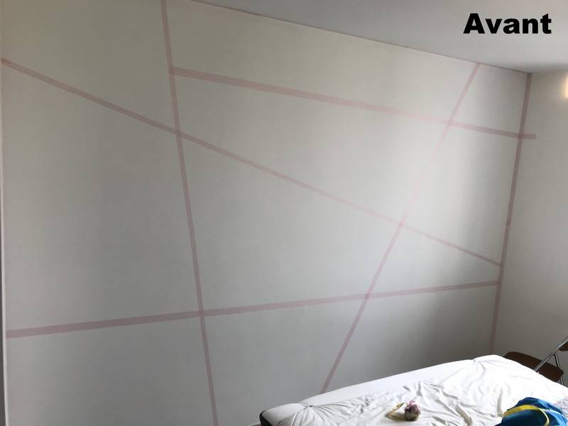 Rénovation de chambre complète avec création d'une déco tête de lit à Colomiers