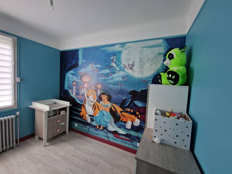 Travaux de peinture d'une chambre d'enfant à L'Isle Jourdain