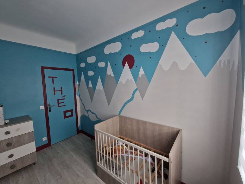 Travaux de peinture d'une chambre d'enfant à L'Isle Jourdain