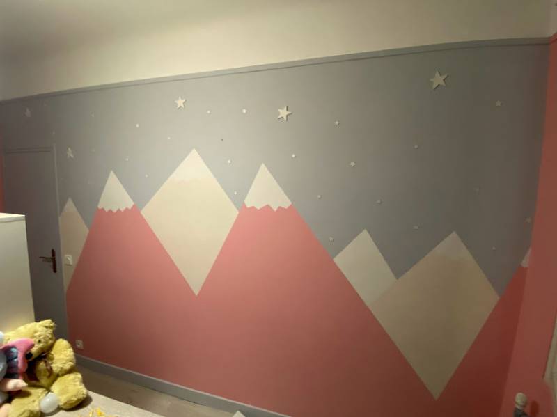 Décoration paysage de montagnes chambre d'enfant 