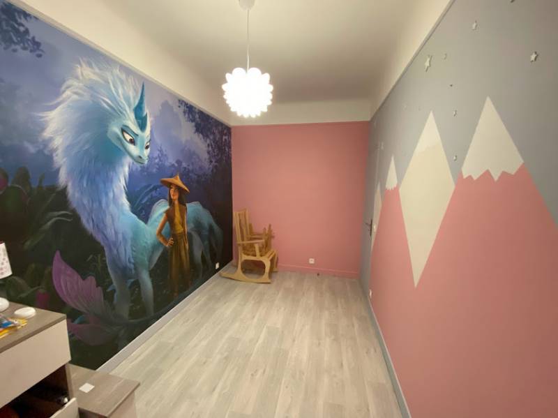 Décoration paysage de montagnes chambre d'enfant 