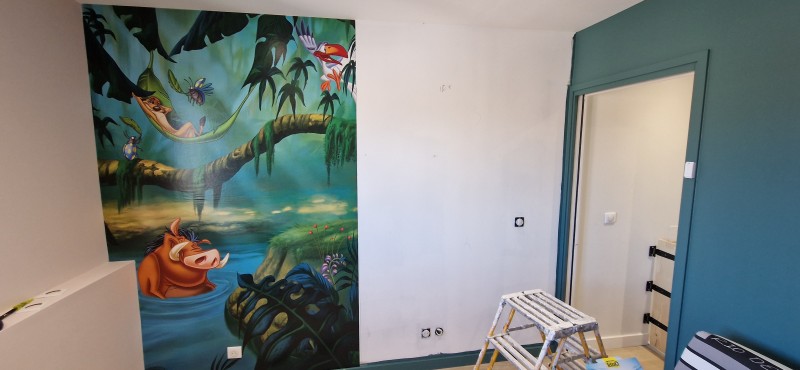 Pose de papier peint pour une chambre de 10m2 à Fontenilles